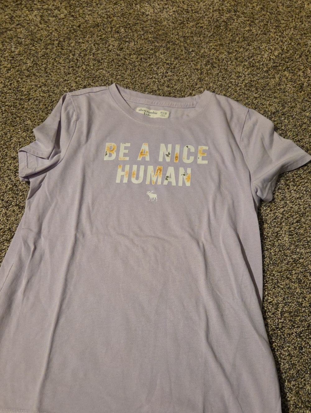 Abercrombie & Fitch Lavender 'Be A Nice Human' Short Sleeve Tee